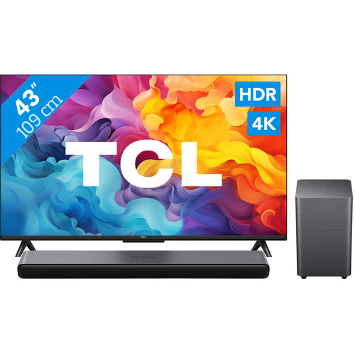 TCL 4K Led 43P61B + TCL S55H 2.1 Soundbar (televisie)