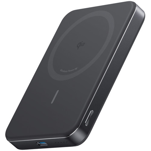 Anker MagGo Slim Draadloze Powerbank met MagSafe en Qi2 10.000 mAh met Snelladen Zwart