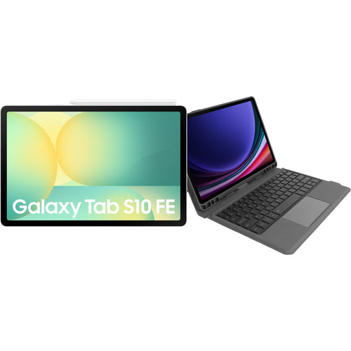 Samsung Galaxy Tab S10 FE 10,9 inch 256GB Wifi Zilver + Toetsenbord Hoes AZERTY (tablet)
