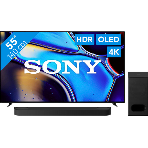 Sony 55" Bravia 8 OLED 4K (2024) + Sony Bravia Theatre Bar 6 Zwart (televisie)