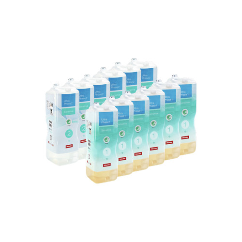 Miele set UltraPhase Sensitive 1 & 2 (12 flacons) - jaarpakket (wasmiddel)