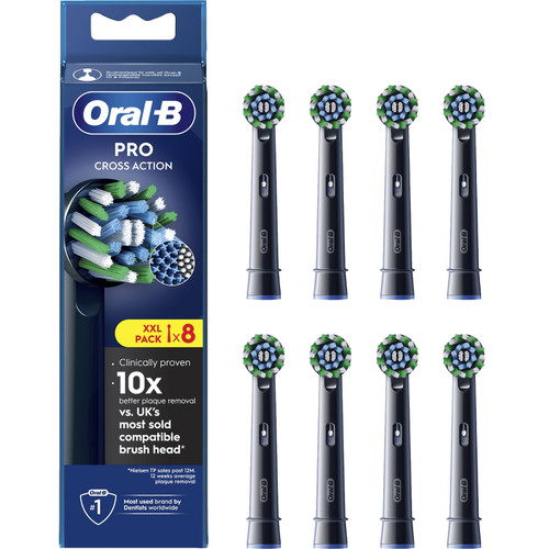 Oral-B Pro Cross Action Zwart (8 stuks) (opzetborstel voor elektrische tandenborstels)