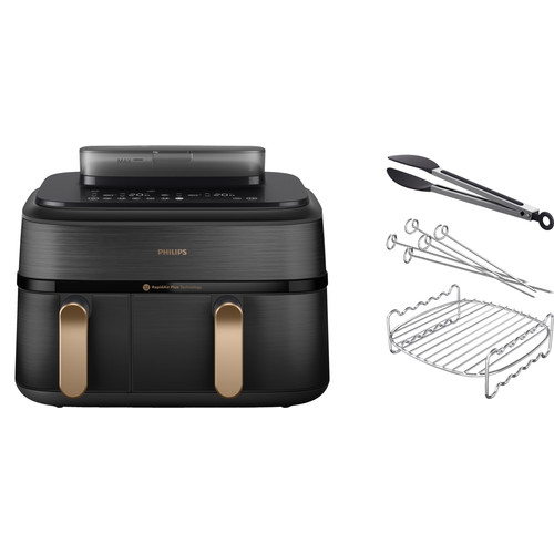 Philips 5000 Series Dual Basket NA552/00 + Dubbellaagse kookset (friteuse)