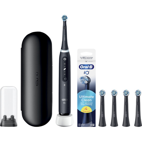 Oral-B iO 5N Zwart + 4 opzetborstels voor grondige reiniging (elektrische tandenborstel)