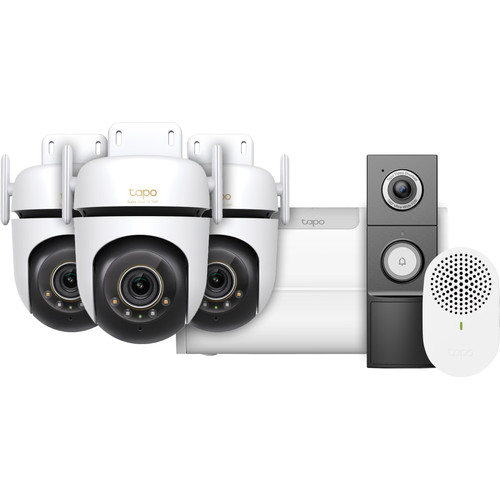 TP-Link Tapo C530WS 3-Pack + H500 CentralHub + D235 Smart Battery & Wired Doorbell (IP-camera)