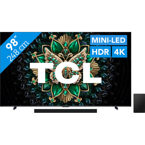 TCL 98" QD Mini-led C61K 4K (2025) + TCL Q75H (televisie)