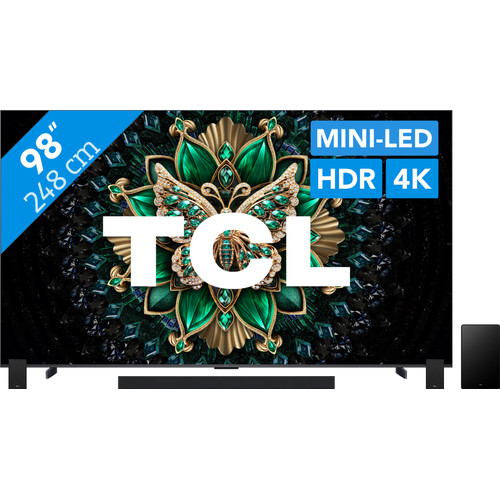TCL 98" QD Mini-led C61K 4K (2025) + TCL Q85H PRO (televisie)