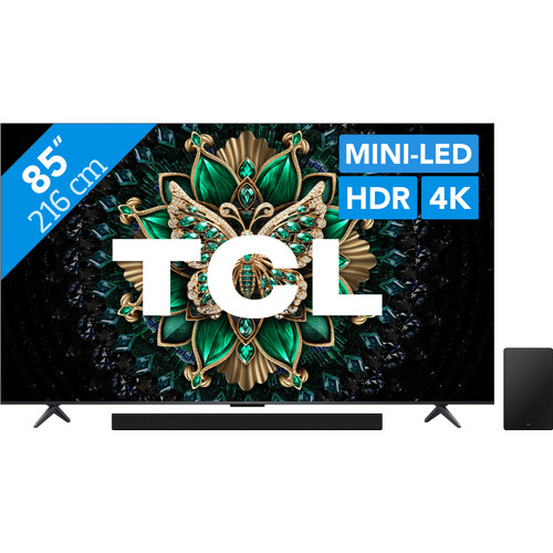 TCL 85" QD Mini-led C61K 4K (2025) + TCL Q75H (televisie)