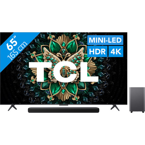 TCL 65" QD Mini-led C61K 4K (2025) + TCL S55H 2.1 Soundbar (televisie)