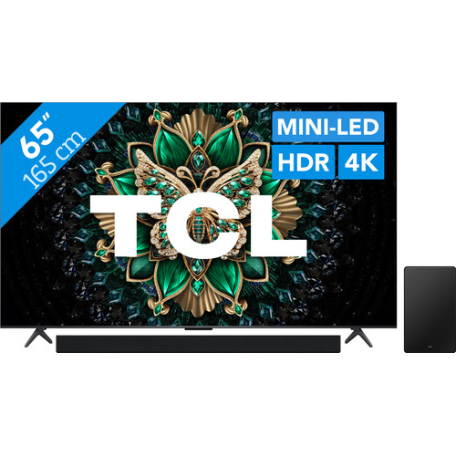 TCL 65" QD Mini-led C61K 4K (2025) + TCL Q75H (televisie)
