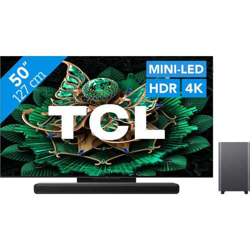 TCL 50" QD Mini-led C71K 4K (2025) + TCL S55H 2.1 Soundbar (televisie)