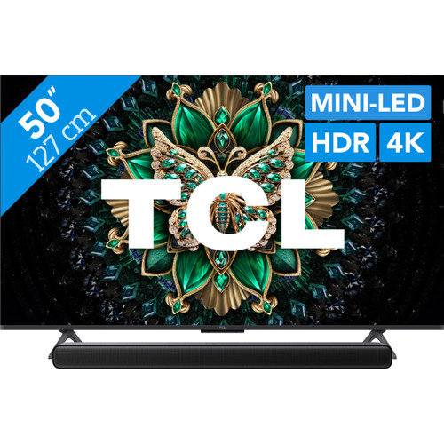 TCL 50" QD Mini-led C61K (2025) + TCL S45H 2.0 Soundbar (televisie)