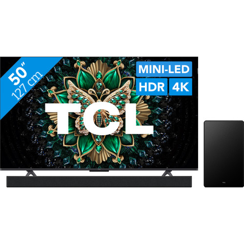 TCL 50" QD Mini-led C61K (2025) + TCL Q65H (televisie)