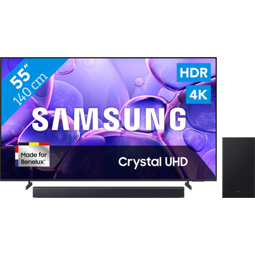 Samsung 55" Crystal UHD U8070F 4K (2025) + Samsung HW-B450F (2025) (televisie)
