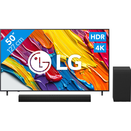 LG 50" QNED82 4K (2025) + LG DS40T (televisie)