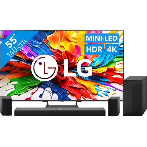 LG 55" QNED93 EVO 4K (2025) + LG DS70TR (televisie)