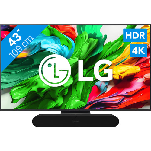 LG 43" QNED86 EVO 4K (2025) + Sonos Ray Zwart (televisie)