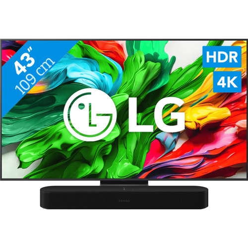 LG 43" QNED86 EVO 4K (2025) + Sonos Beam Gen2 Zwart (televisie)