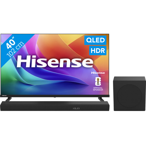 Hisense QLED 40" A59S (2026) + Hisense HS3100 (televisie)