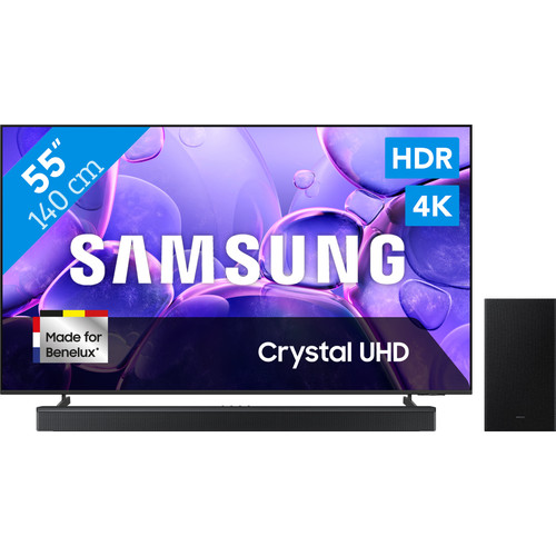 Samsung 55" Crystal UHD U8070F (2025) + Samsung HW-B750F Zwart (televisie)