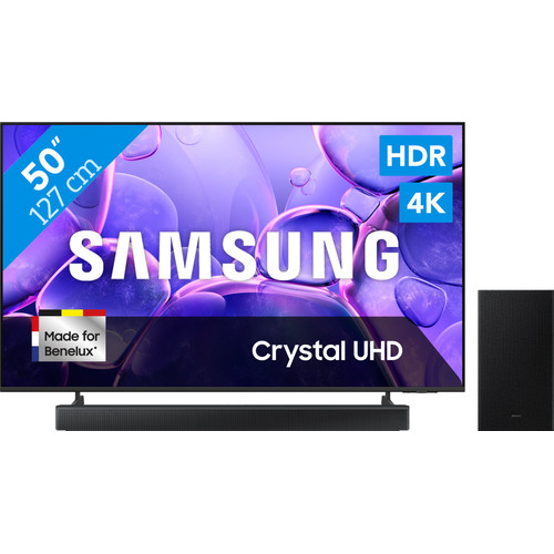 Samsung 50" Crystal UHD U8070F (2025) + Samsung HW-B66CF Zwart (televisie)