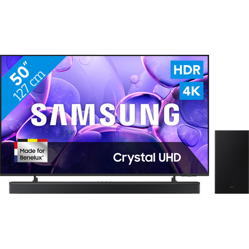 Samsung 50" Crystal UHD U8070F (2025) + Samsung HW-B750F Zwart (televisie)