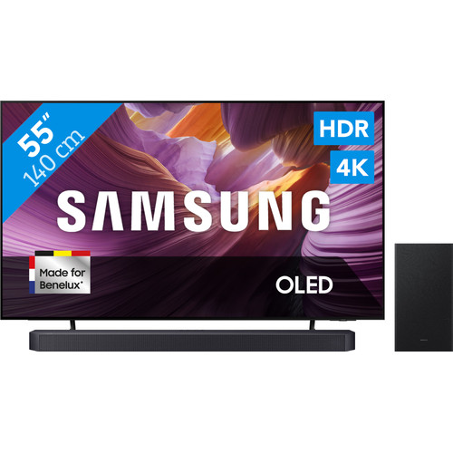 Samsung 55" OLED 4K S85F (2025) + Samsung HW-Q600F Zwart (televisie)