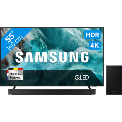 Samsung 55" QLED 4K Q7F4 (2025) + Samsung HW-B750F Zwart (televisie)