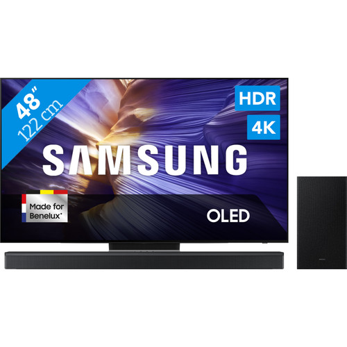 Samsung 48" OLED S90F (2025) + Samsung HW-B750F Zwart (televisie)