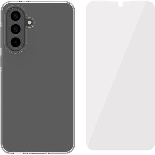 BlueBuilt Back Cover Samsung Galaxy A56 Transparant + Screenprotector Glas (telefoonhoesje)
