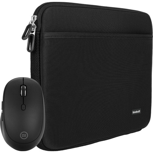 BlueBuilt Laptophoes 33 cm 14 inch S Zwart + Tradendum Muis (laptop sleeve)