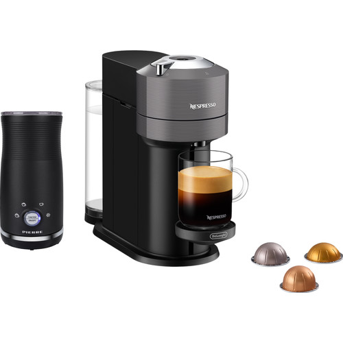 De'Longhi Nespresso Vertuo Next ENV120.GY + Pierre Melkopschuimer (cup- en padmachine)