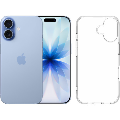 Apple iPhone 17 256GB Blauw + BlueBuilt Protective Back Cover Transparant (mobiele telefoon)