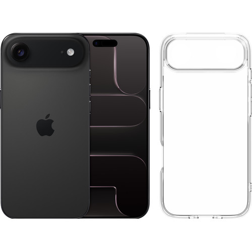 Apple iPhone Air 512GB Zwart + BlueBuilt Protective Back Cover Transparant (mobiele telefoon)