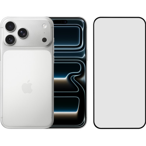 Apple iPhone 17 Pro Max 512GB Zilver + BlueBuilt Screenprotector Glas (mobiele telefoon)