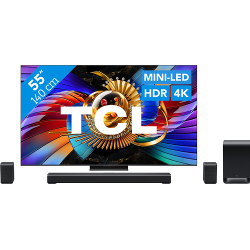 TCL SQD Mini-led 55" 80L (2026) + TCL S65K (televisie)