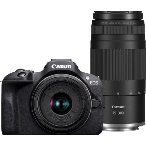 Canon EOS R100 Zwart + RF-S 18-45mm f/4.5-6.3 IS STM + RF 75-300mm f/4-5.6 (systeemcamera)