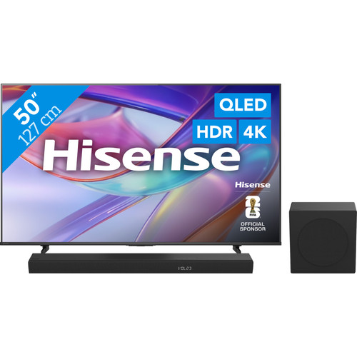 Hisense QLED 50" E79S (2026) + Hisense HS3100 (televisie)
