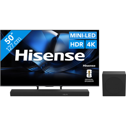 Hisense ULED 50" U79SE (2026) + Hisense HS3100 (televisie)