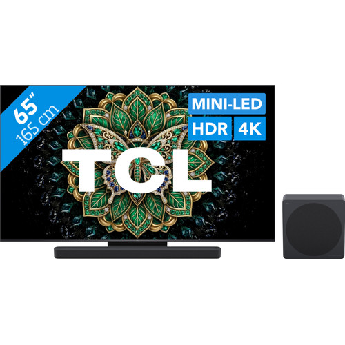 TCL QD Mini-led 65" C69K Pro (2026) + TCL A65K (televisie)