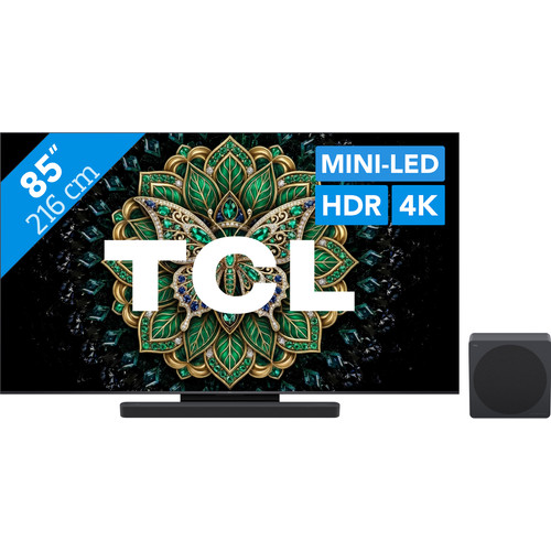 TCL QD Mini-led 85" C69K Pro (2026) + TCL A65K (televisie)