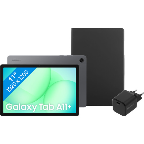 Samsung Galaxy Tab A11 Plus 11 inch 128GB Wifi + 5G Grijs EE + Basis accessoirepakket (tablet)