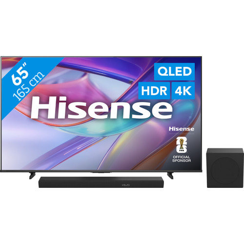 Hisense QLED 65" E79S (2026) + Hisense HS3100 (televisie)