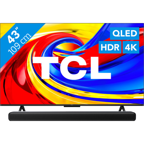 TCL 43" QLED P79L 4K (2026) + TCL S45H 2.0 Soundbar (televisie)