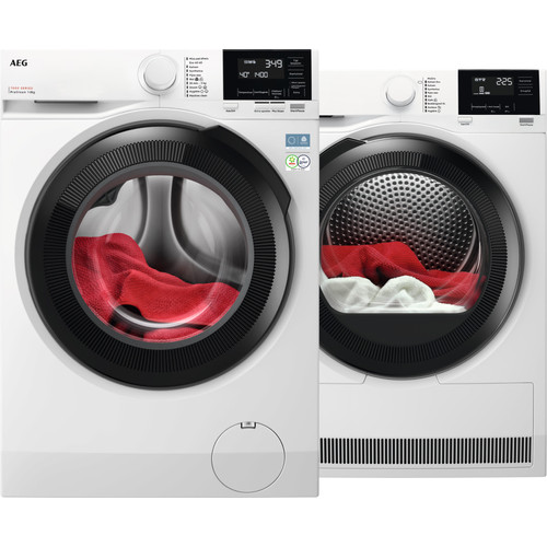 AEG LR73844 ProSteam + AEG TR7386T4B SensiDry (wasmachine)