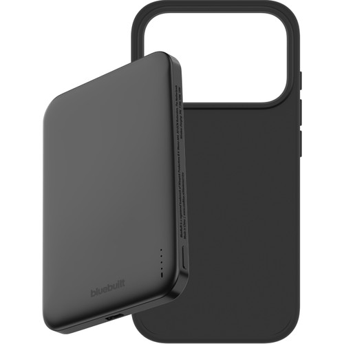 BlueBuilt MagSafe Hoesje iPhone 18 Pro Zwart + Powerbank 5.000 mAh Grijs (telefoonhoesje)