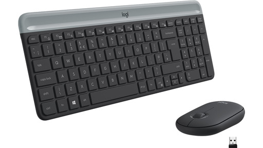 Bluestork - Mini-pakket – compact draadloos toetsenbord en muis – draadloos met Smart dongle 2,4 GHz – ultradun design – ergonomisch – compatibel met Windows – AZERTY zwart