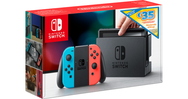 Nintendo Switch Rood/Blauw + eShop tegoed - Voor 23.59u, morgen in