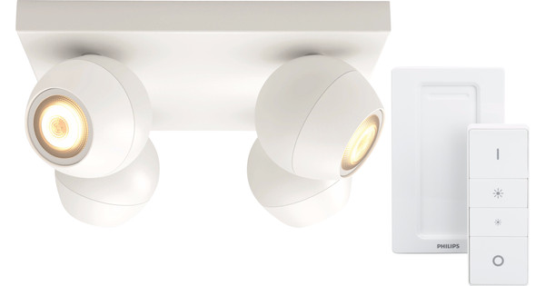 Hue Buckram 4-Spot Wit met Dimmer - Smart lampen - Coolblue
