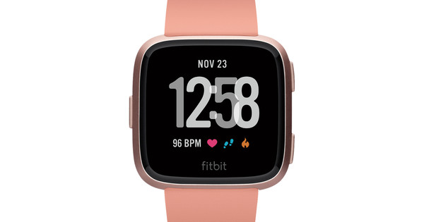 fitbit versa rose gold peach